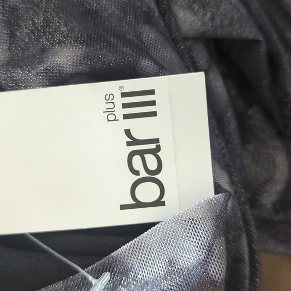 Bar III Foil Mesh Mock Neck Bodycon Midi Dress NWT Women's 1X - Picture 12 of 15